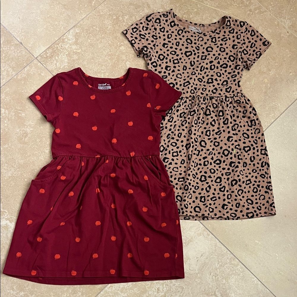 Cat & Jack Red and Tan Dress Bundle